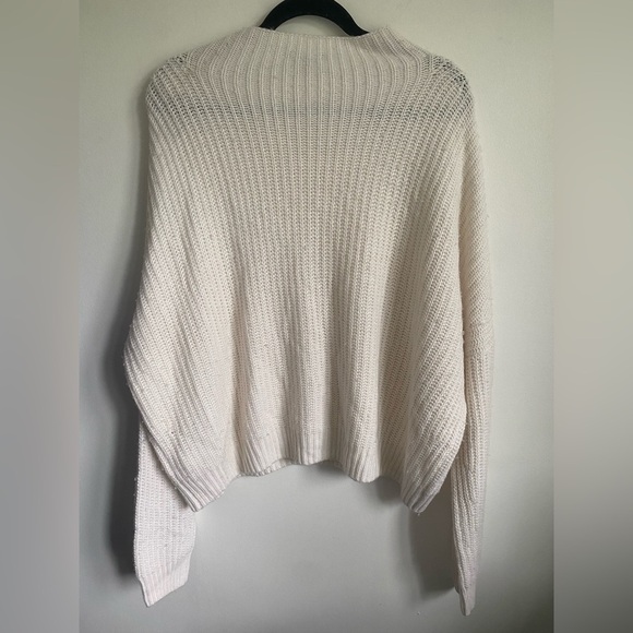 EN Thread Oversized Wool Alpaca Blend Mockneck Chunky Knit Sweater • Cream • XL - Picture 7 of 11